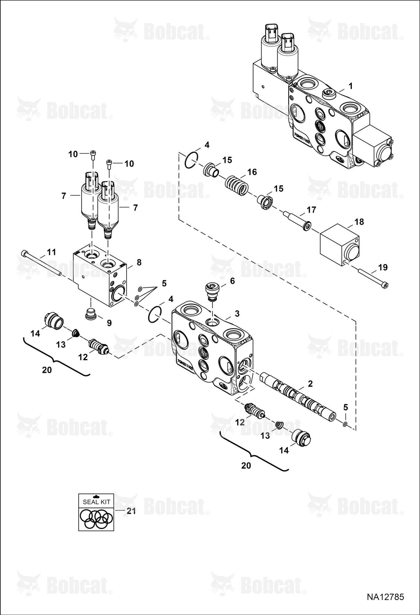 Hydraulic Control Valve (Boom Swing Section) (EH)