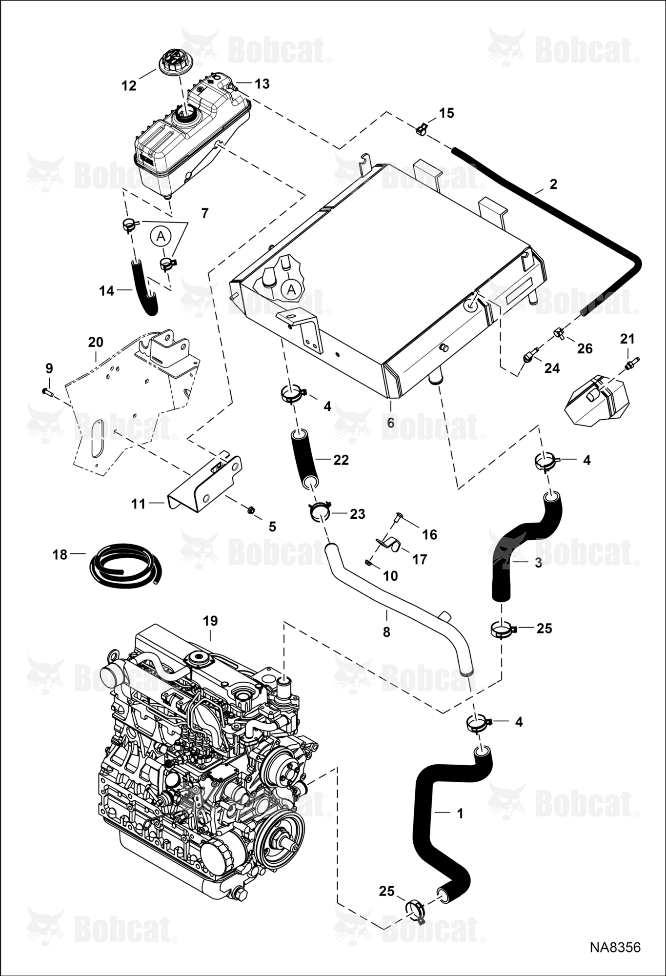 Engine & Attaching Parts (Radiator Water Exchanger)  AZN811174 & Above