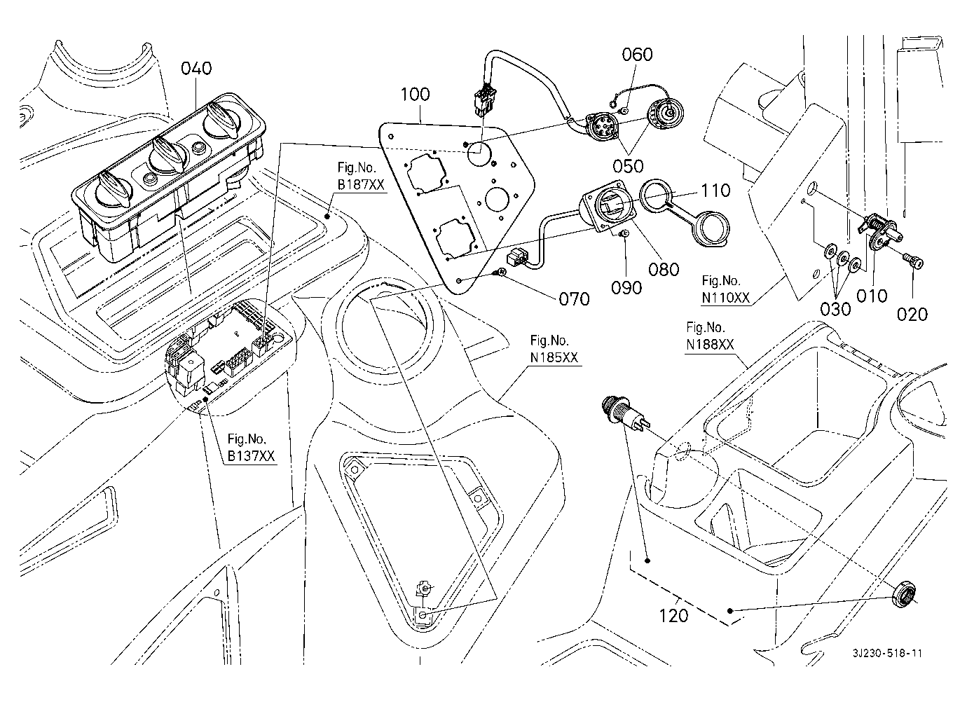 Cab Inner Rear Electrical Parts (Electrical Outlet