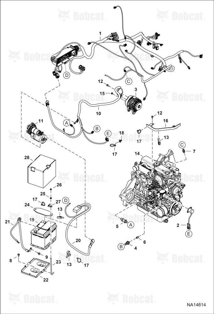 Engine Electrical Circuitry (Engine Sensors, Battery, ALT & Starter) AV9V12949 & Above