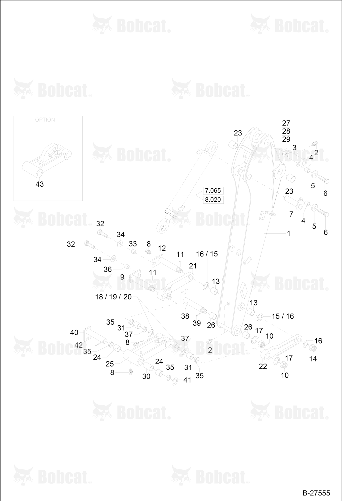 Dipper Stick 1850 mm - Articulated Boom (Atlas Attachments)