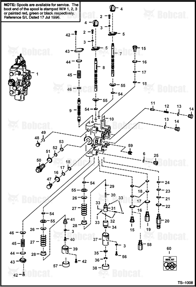 Hydraulic Control Valve 510250691 & Below, 508415215 & Below, 510126791 & Below
