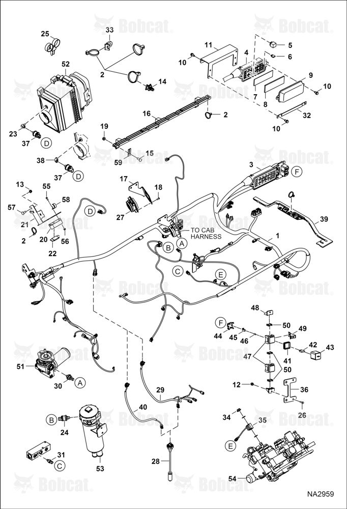 Engine Electrical Circuitry (Frame Harness & Filter Sensors) ACS711120 - ACS712835, ACSL11111 - ACSL12353
