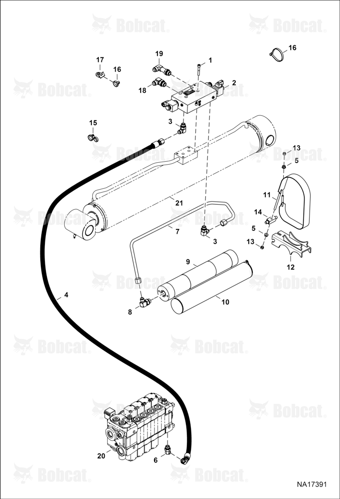 Boom Suspension (Single Accumulator)  B3ZS17001 - B3ZS17061, B3ZT17001 - B3ZT17106
