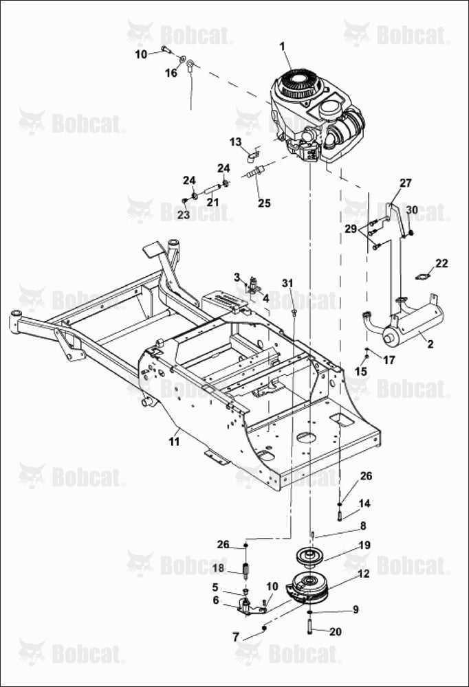 FRAME-ENGINE/CLUTCH ASSY