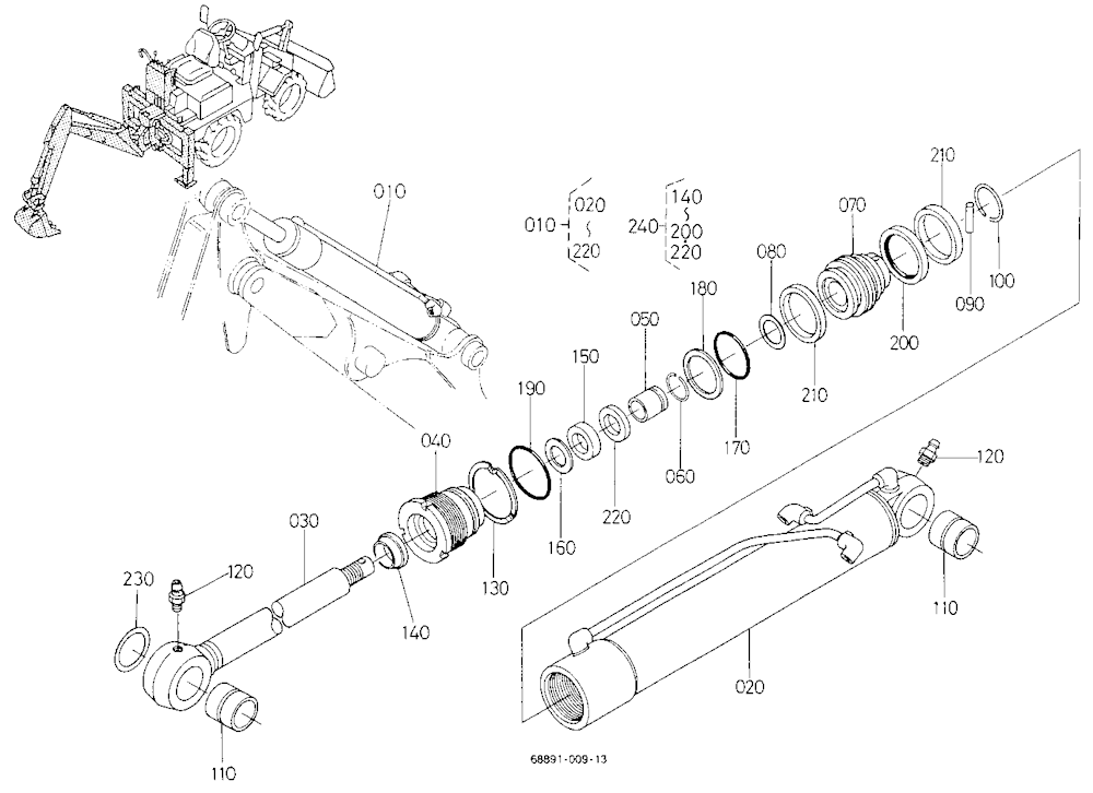 Arm Cylinder And Component Parts