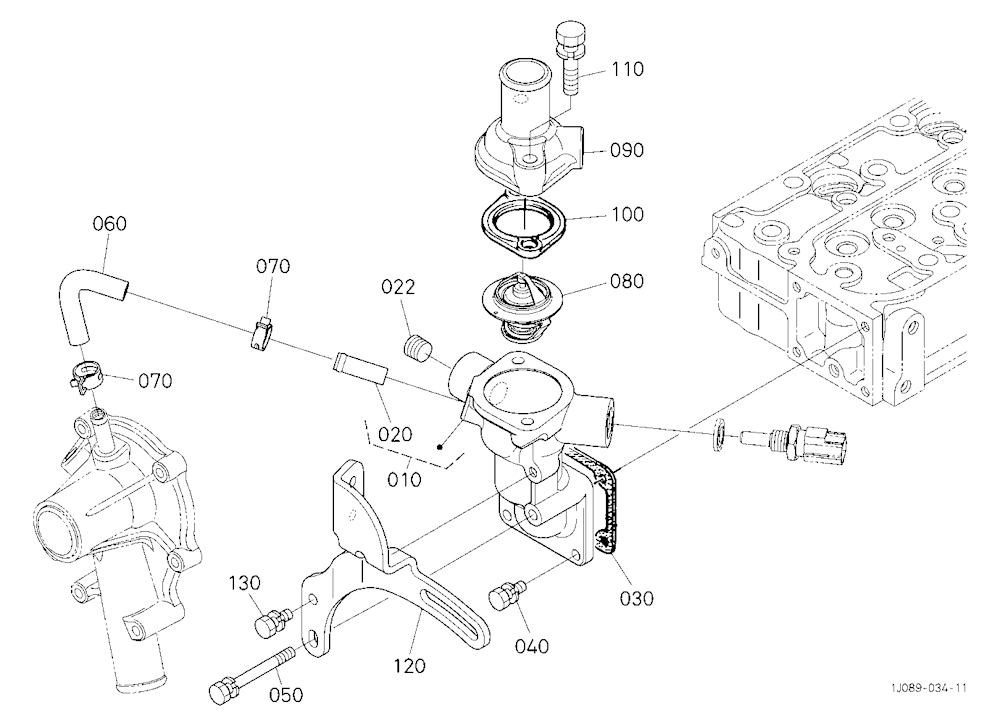 Water Flange And Thermostat