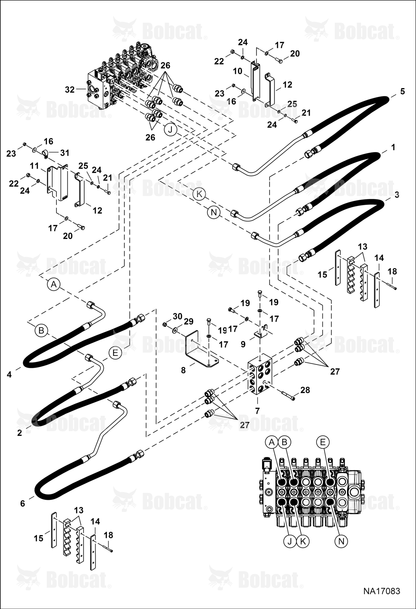 Hydraulic Circuitry (Backhoe) (Distributor Block)