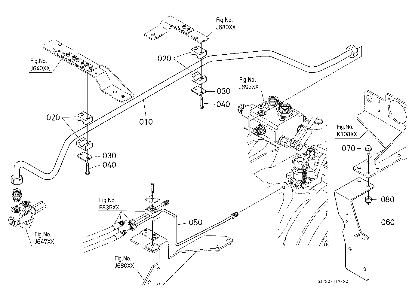 Hydraulic Oil Line (Steering Valve) [With Trailer