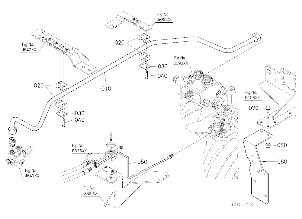 Hydraulic Oil Line (Steering Valve) [With Trailer