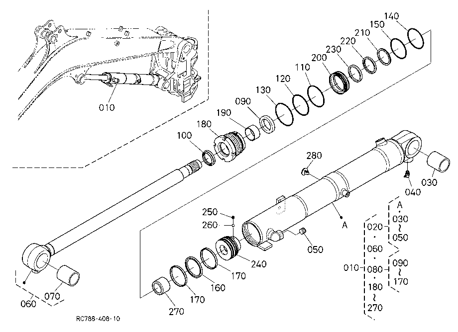 Boom Cylinder And Component Parts