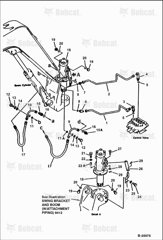 Hydraulic Piping (VALVE TO/FROM Boom CYLINDER)