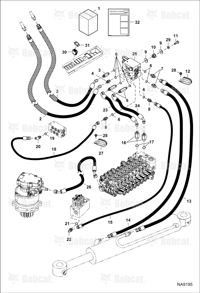 Hydraulic Auxiliary Kit (Second)(Hydraulic Circuitry) B34R11001 - B34R11502