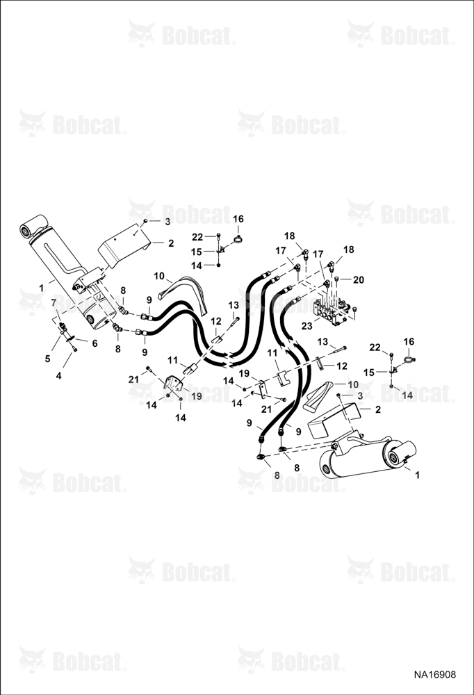 Hydraulic Circuitry (Stabilizers) (Non-leveling) B41B16001 & Above