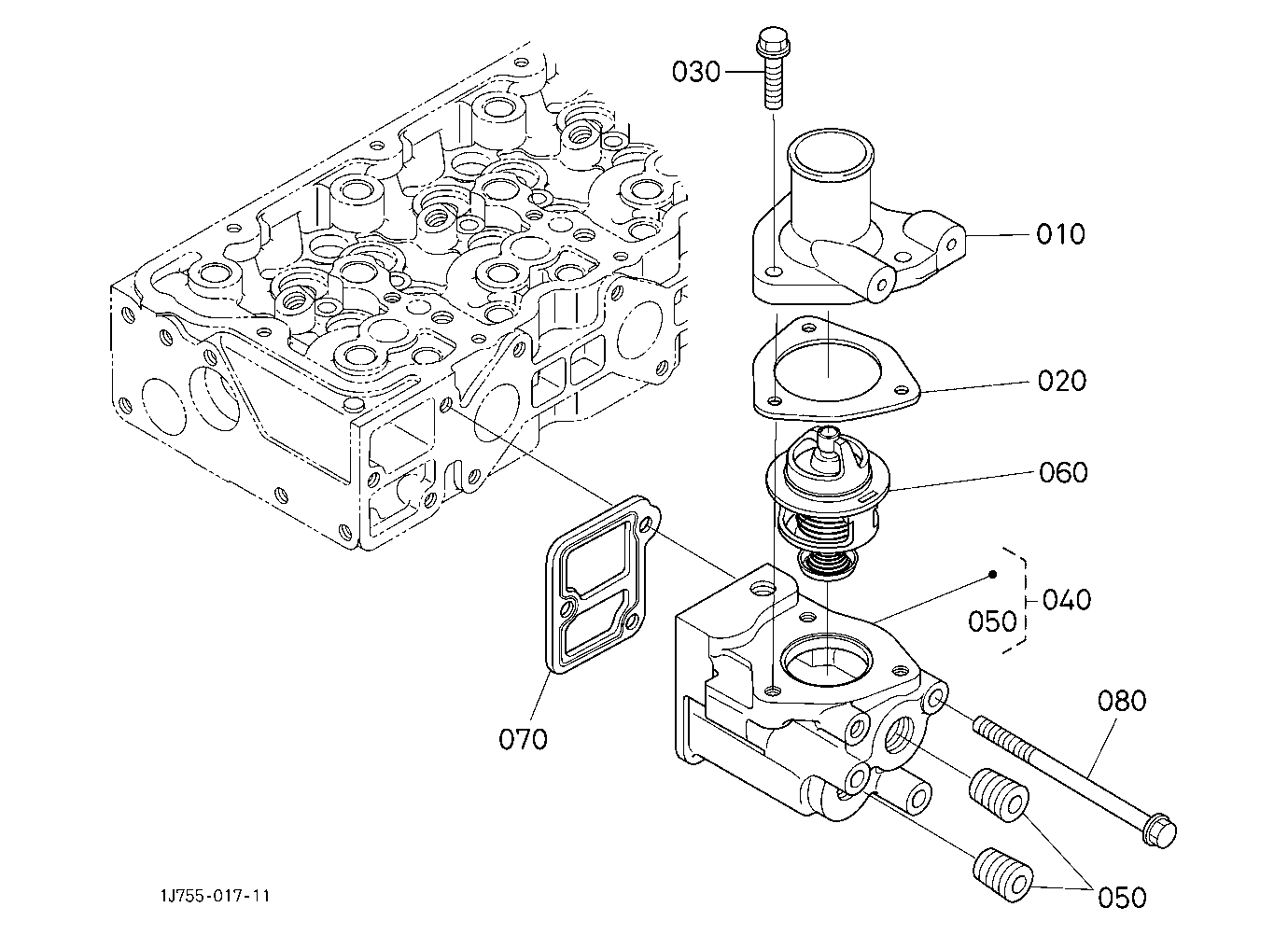 Water Flange And Thermostat