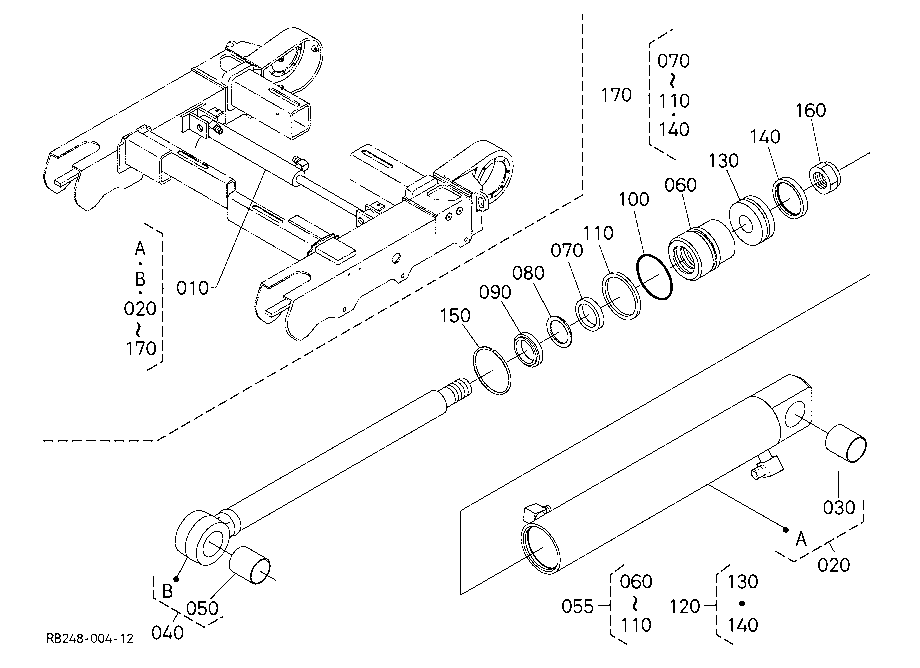 Track Cylinder And Component Parts