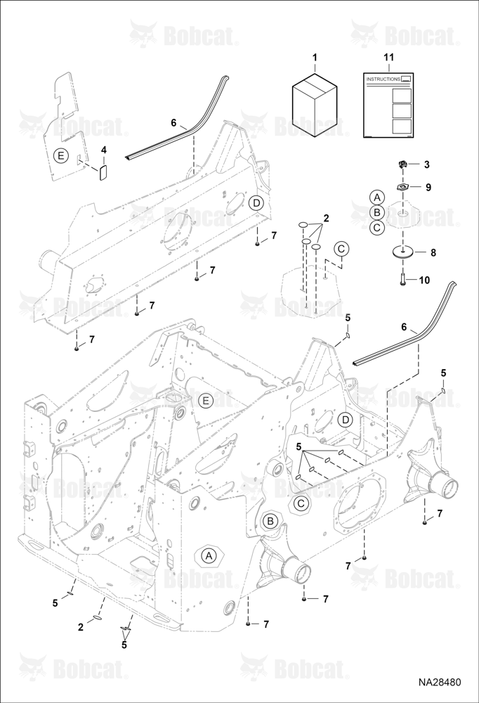 Frame Seal Kit (Lower Wheel)  B56R11001 - B56R11459