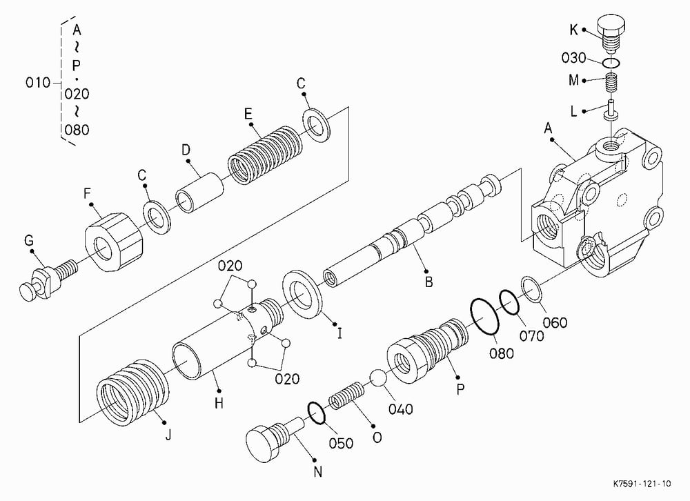 HYD. BED LIFT KIT (CONTROL VALVE) [COMPONENT PARTS