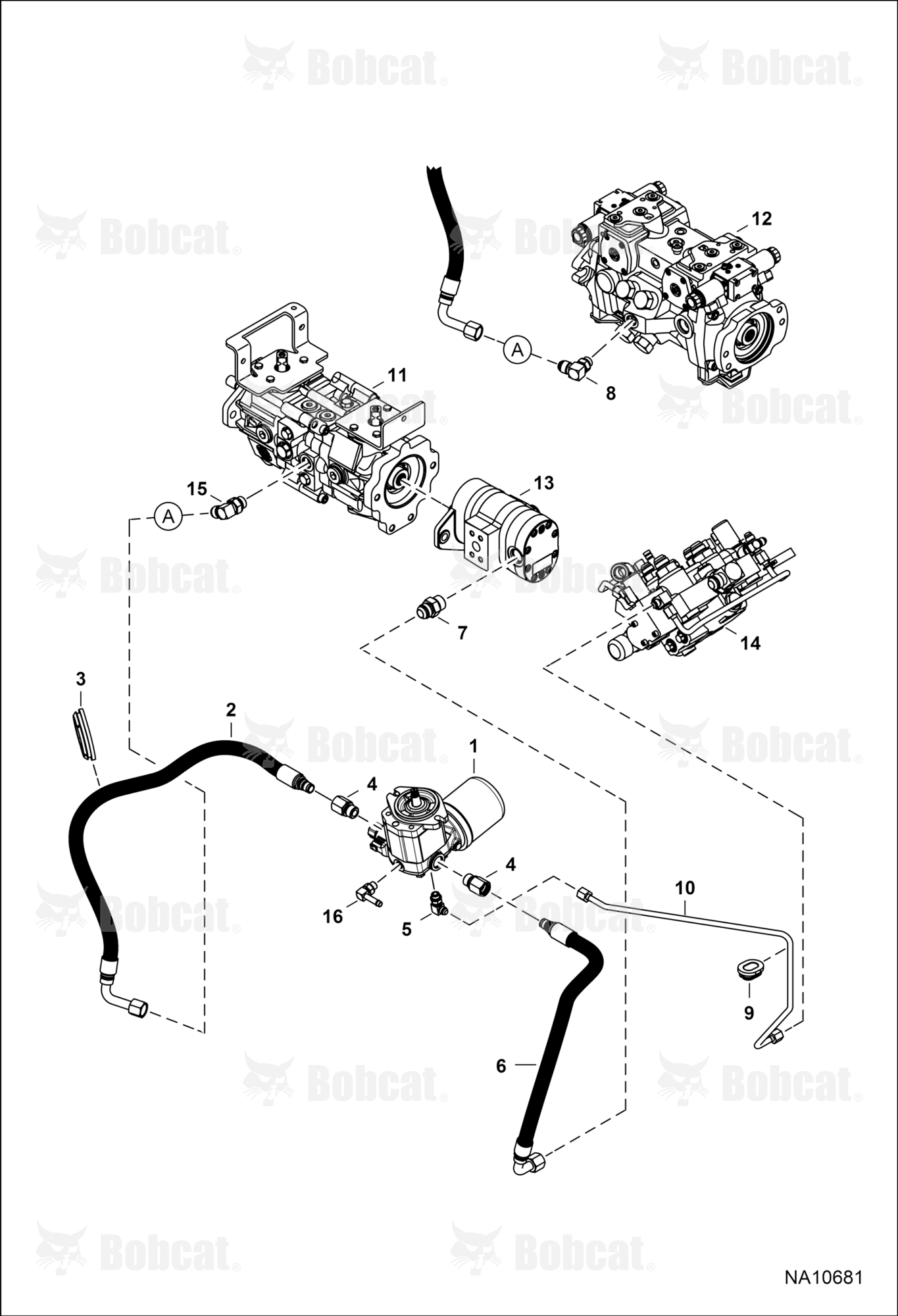 Hydrostatic Circuitry (Cooling Fan)  A3P215090 & Above