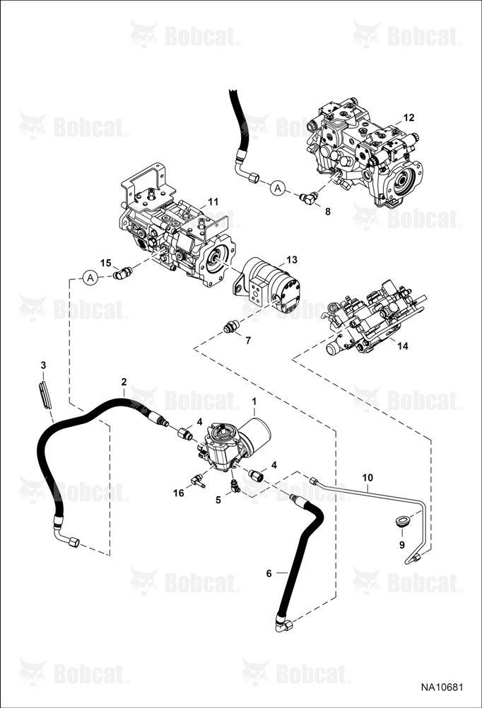 Hydrostatic Circuitry (Cooling Fan) A3P413516 & Above, A3P512860 & Above