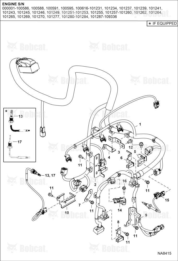 Engine Electrical Circuitry (Engine Harness, Sensors & Brackets)) Engine S/N See NOTE