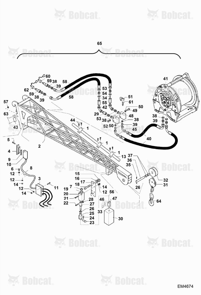 Hydraulic Winch W/EXTENSION Jib (4.5m - 0.6T) (BUD4347)