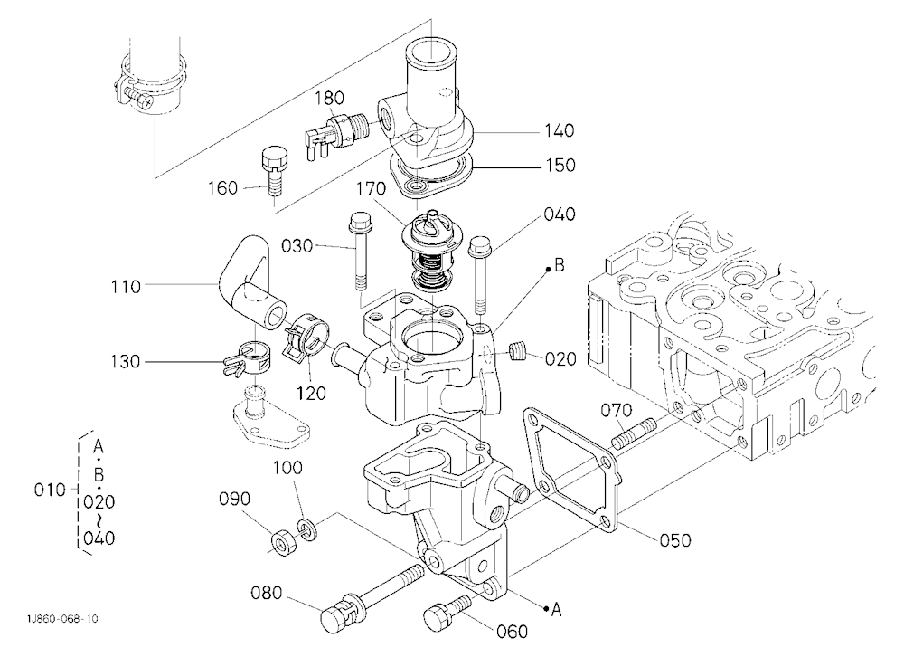 Water Flange And Thermostat