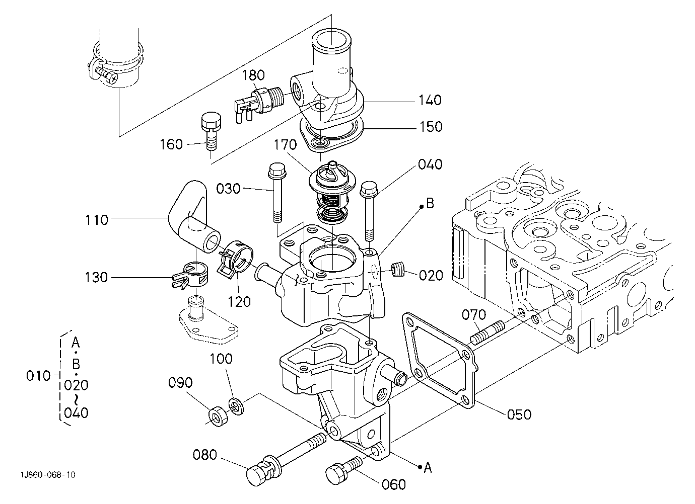 Water Flange And Thermostat