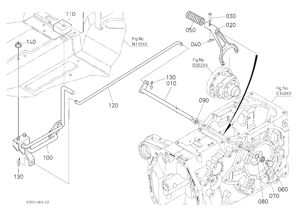 Rear Differential Lock Shift Fork