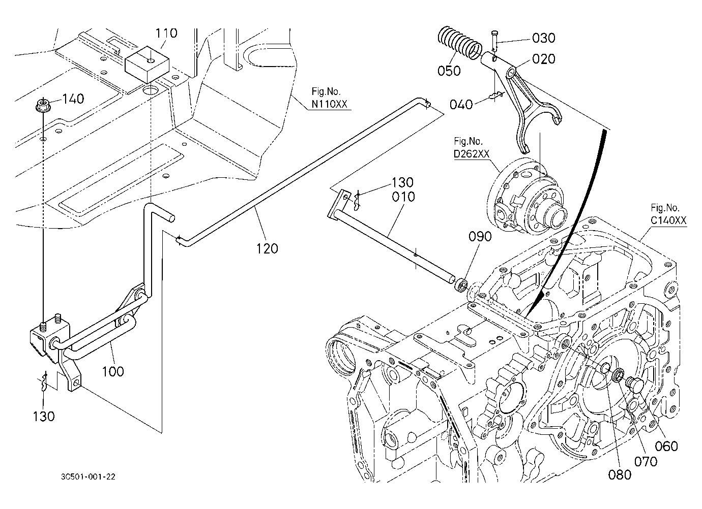 Rear Differential Lock Shift Fork