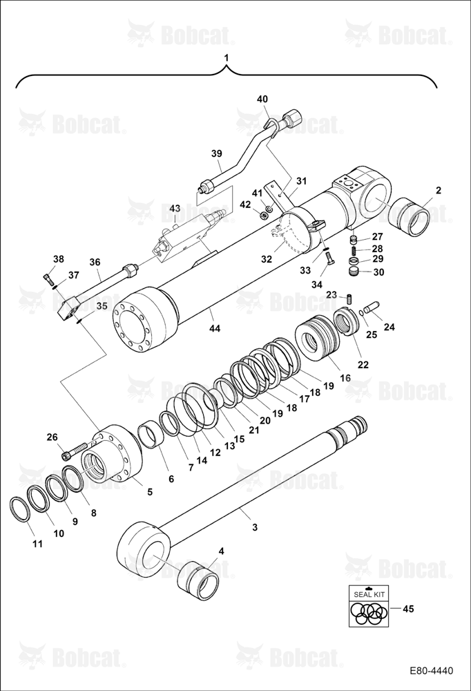 Arm Cylinder (W/Lock Valve) (Long Stroke) AETB10001 & Above