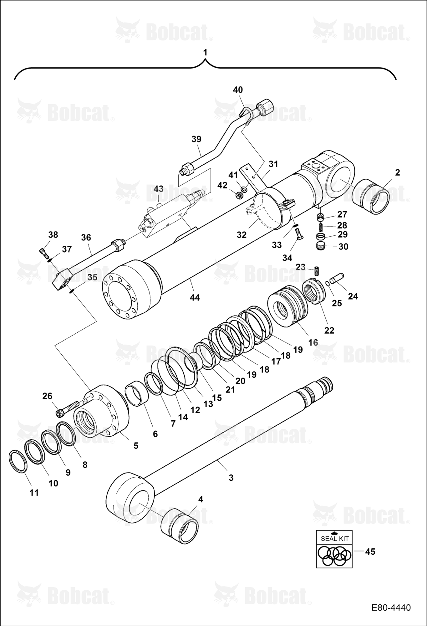 Arm Cylinder (W/Lock Valve) (Long Stroke)  AETB10001 & Above