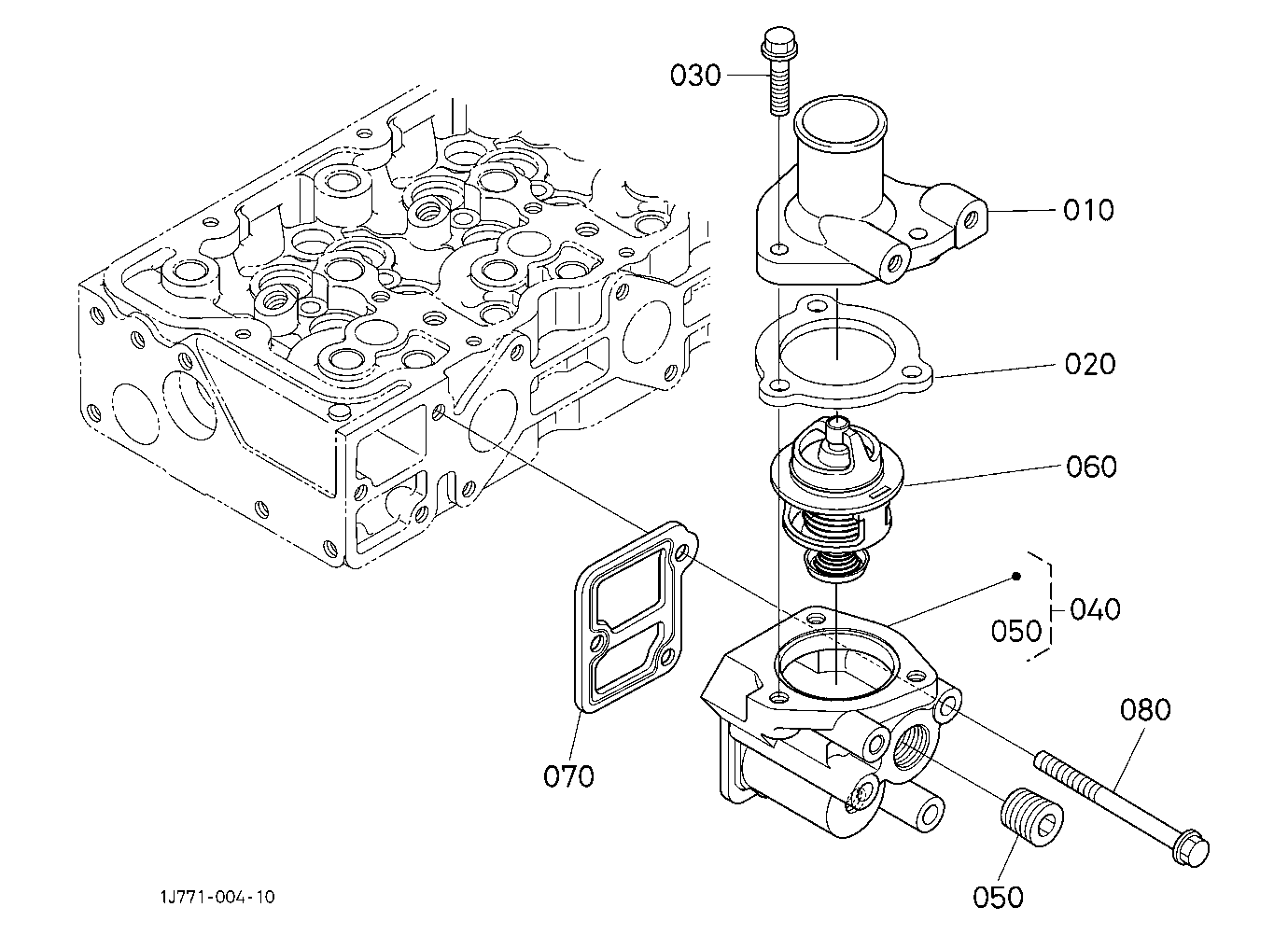 Water Flange And Thermostat