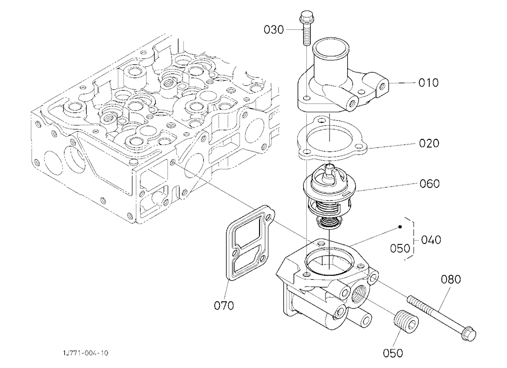 Water Flange And Thermostat