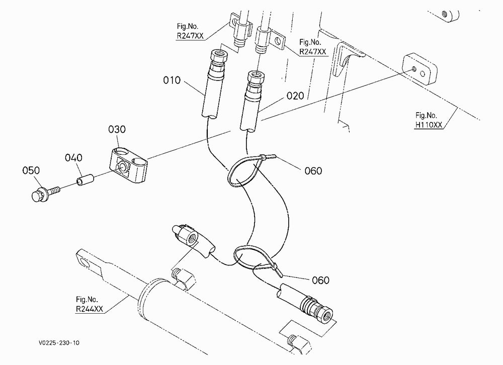 HYDRAULIC QUICK COUPLER KIT (OIL PIPING) (HITCH 1)