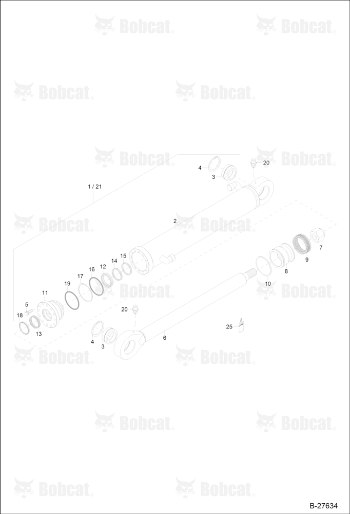 Hydraulic Cylinder - Bucket - Mono BOOM, Atlas 185 (Z 105/70)