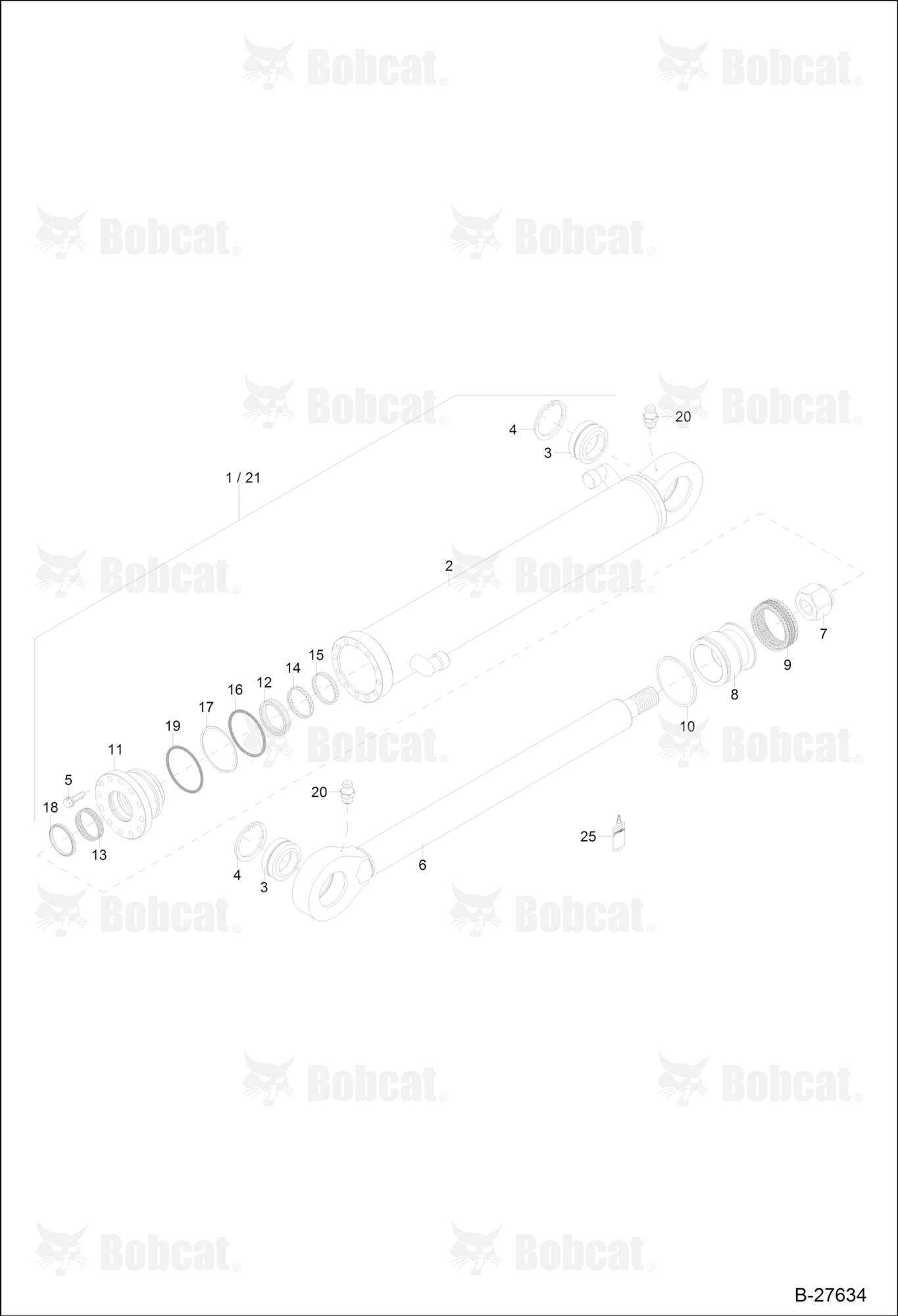 Hydraulic Cylinder - Bucket - Mono BOOM, Atlas 185 (Z 105/70)