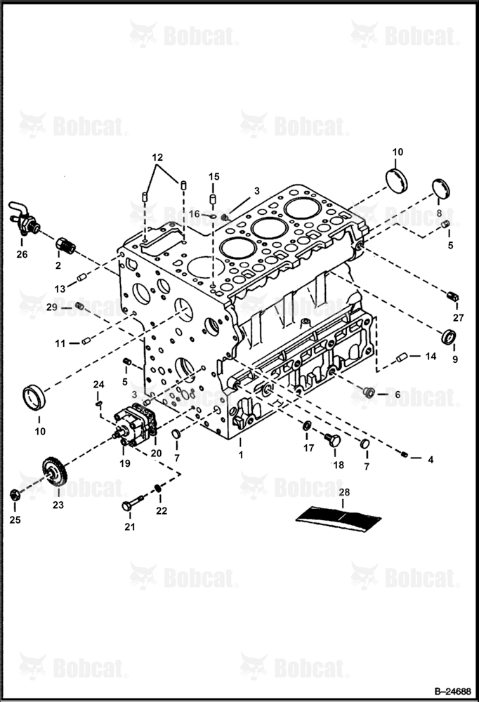 Crankcase (Kubota - V1903 2EB - Tier II Replacement)