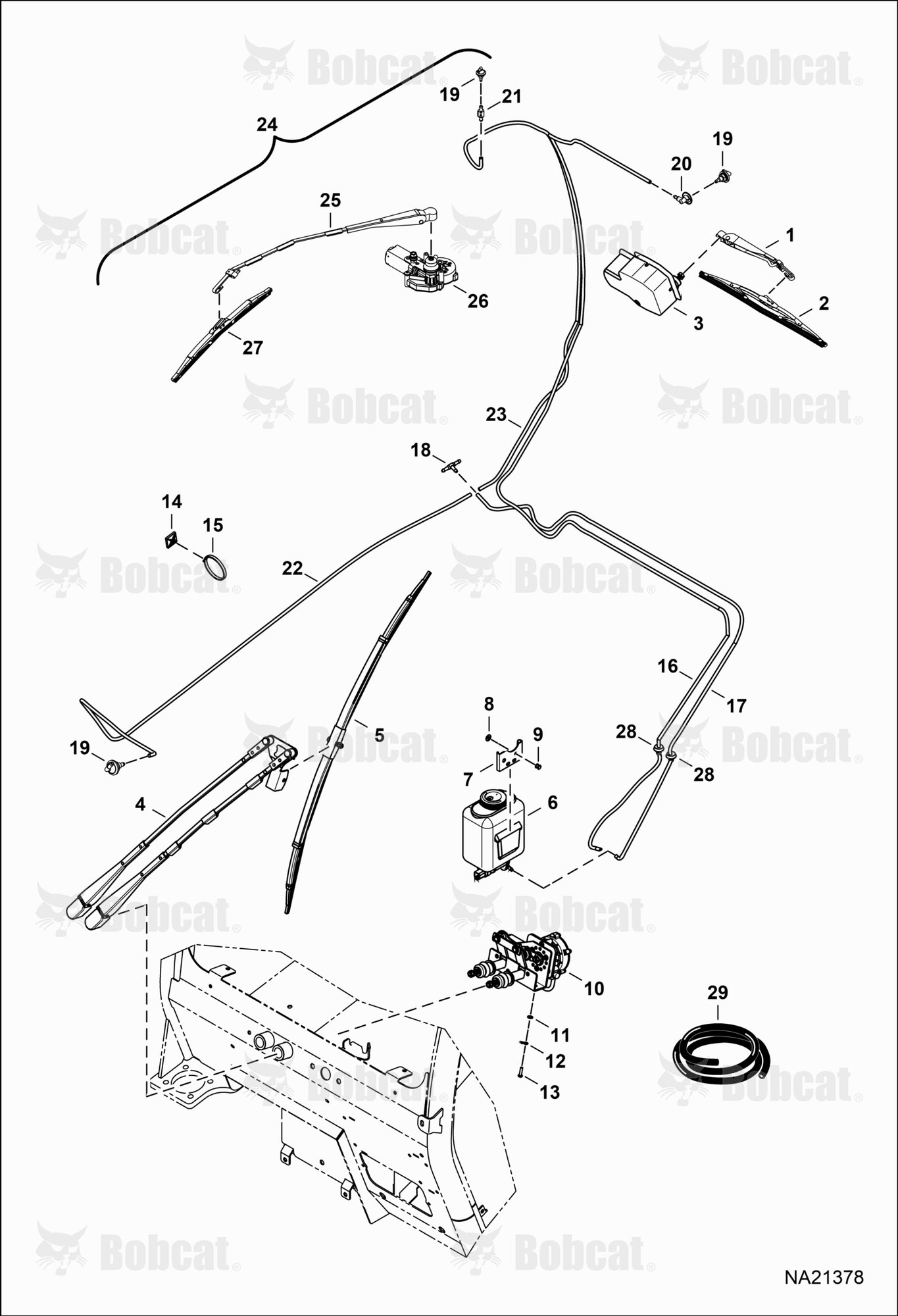 Operator CAB (Wipers) (W/ Roof Wiper)