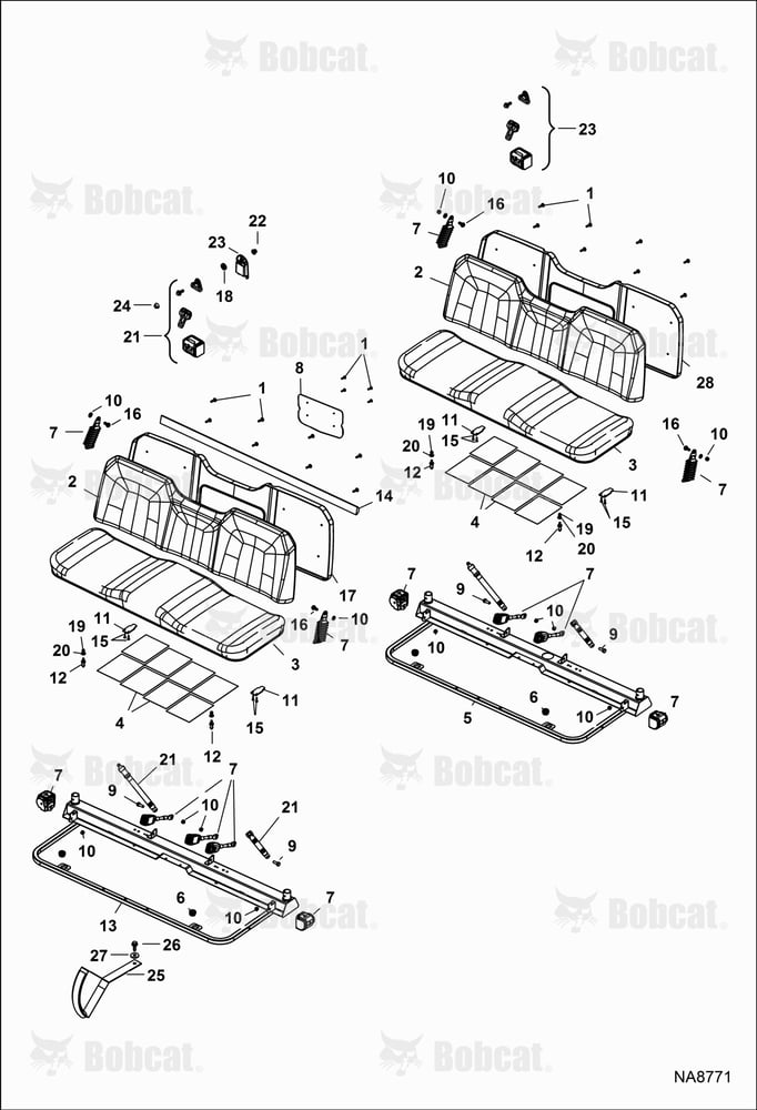 BODY, Seat & Base (Bench Seat) AJNW31407 & Above