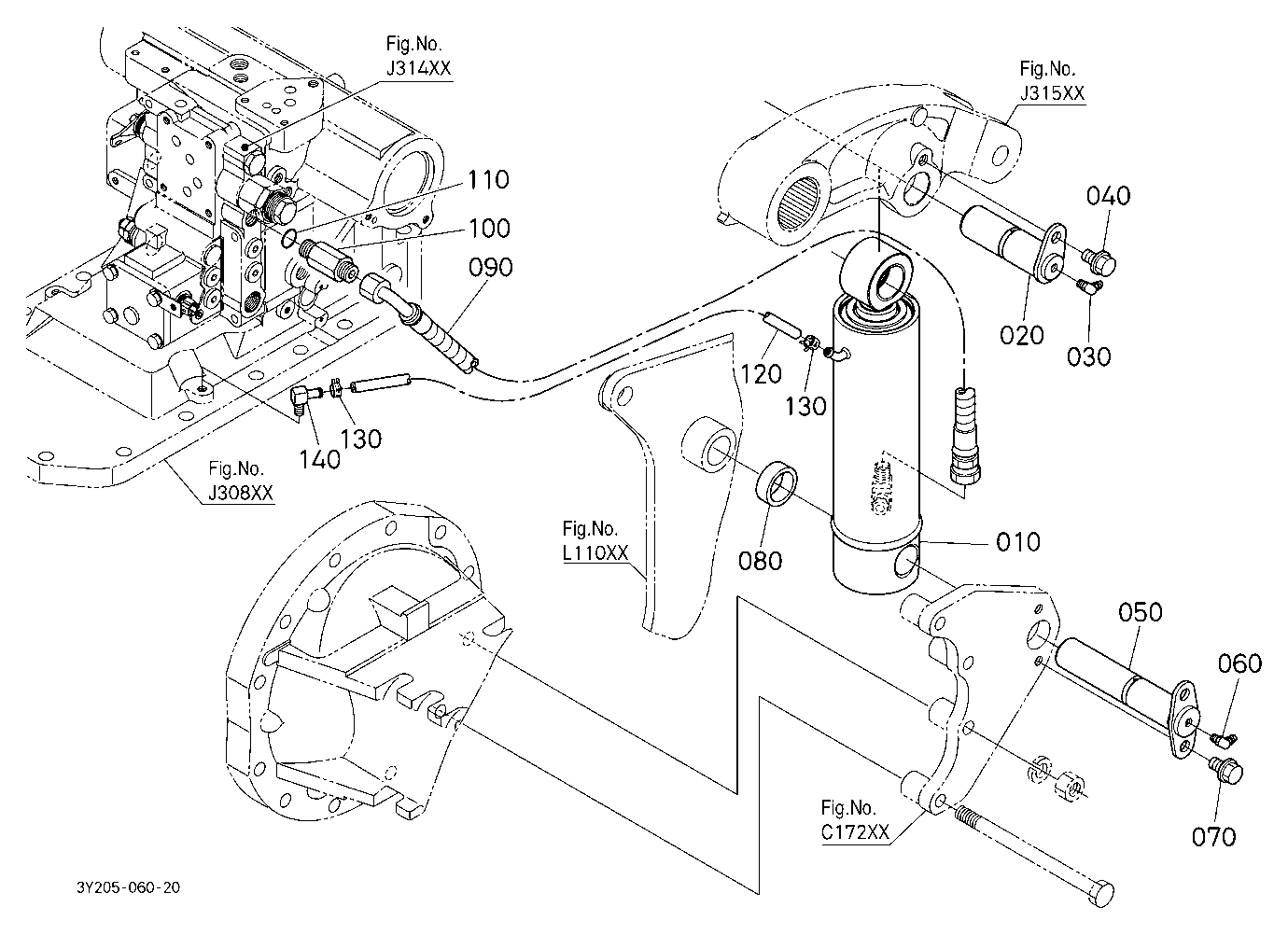 3P-Lift Assist Cylinder Lh