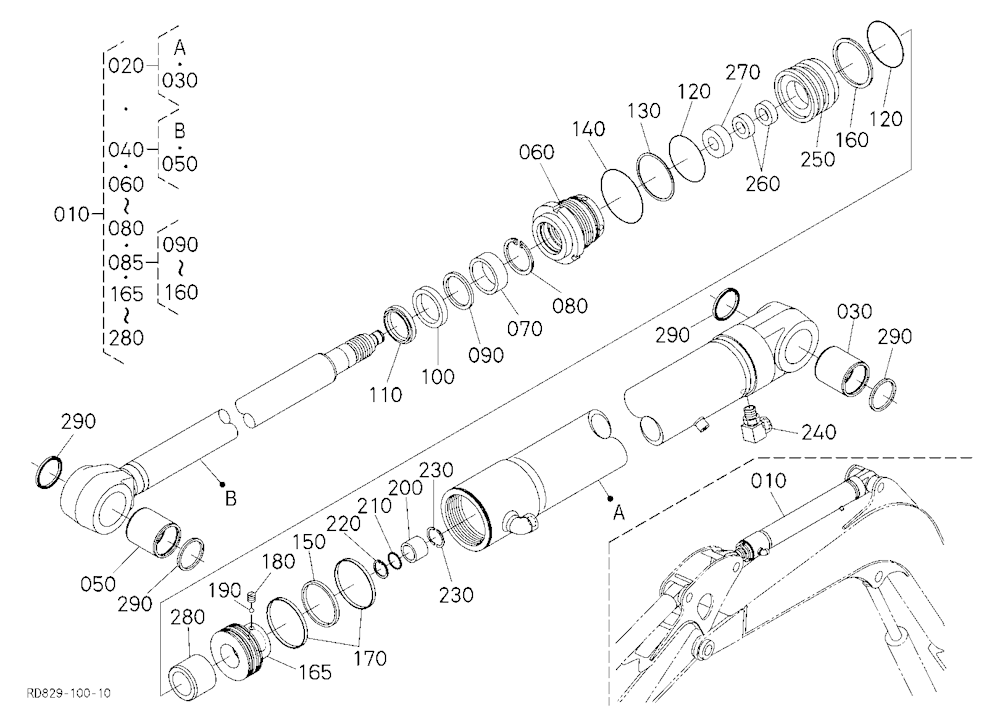 Arm Cylinder And Component Parts