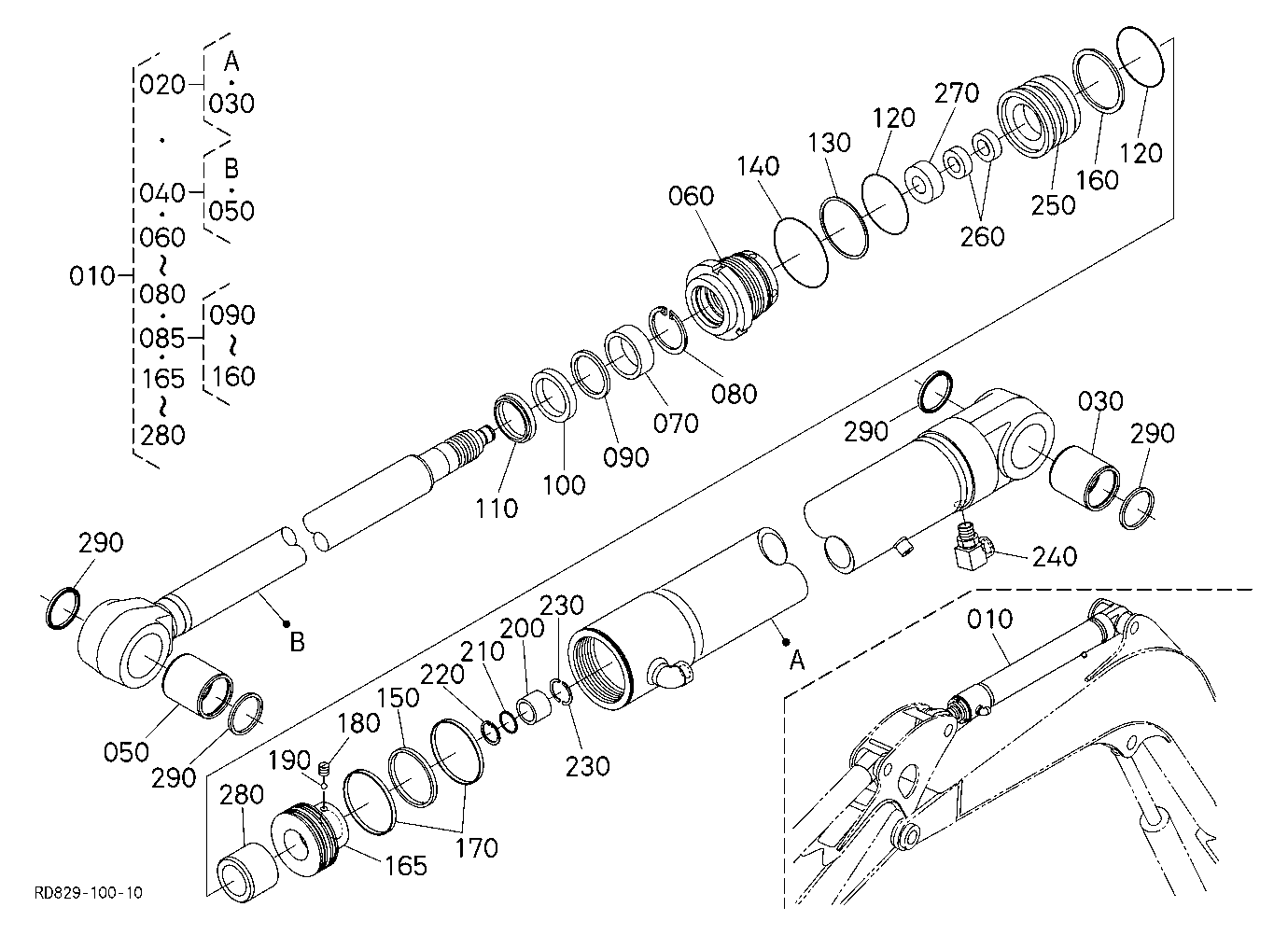 Arm Cylinder And Component Parts