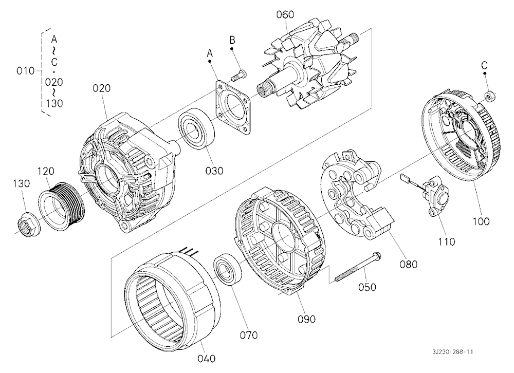 Alternator (200A) [Component Parts]