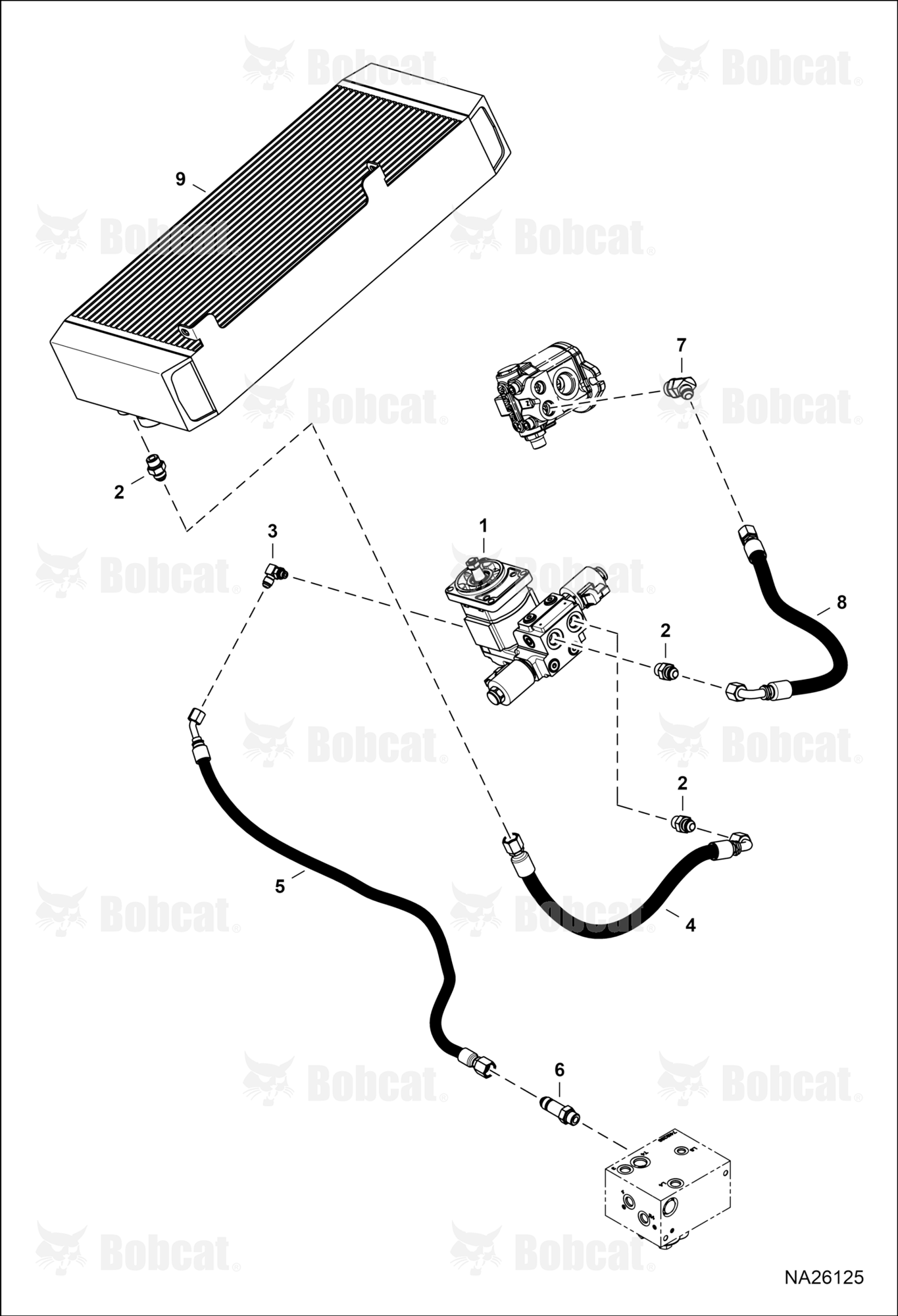 Hydraulic Circuitry (Fan Motor) (Reversible) B54W11001 & Above, B54Y11082 & Above, B69611001 & Above