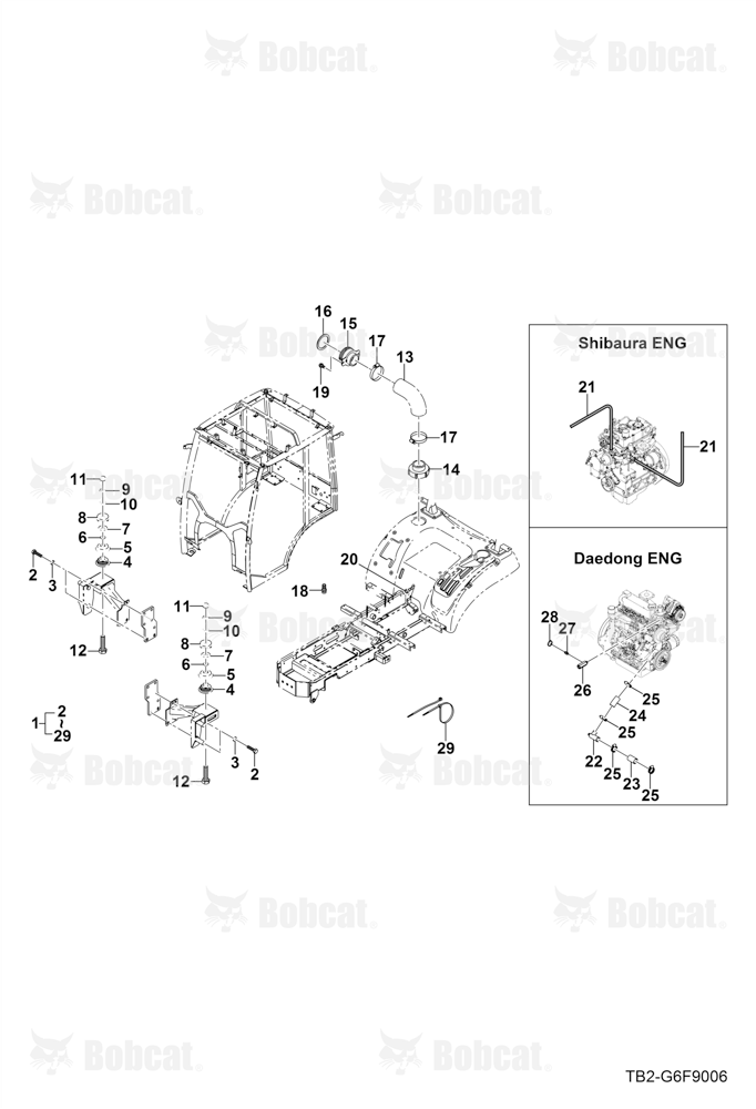Parts Group (Cab) (Mounting Hardware) (Fuel Tube) (Heater Hose)
