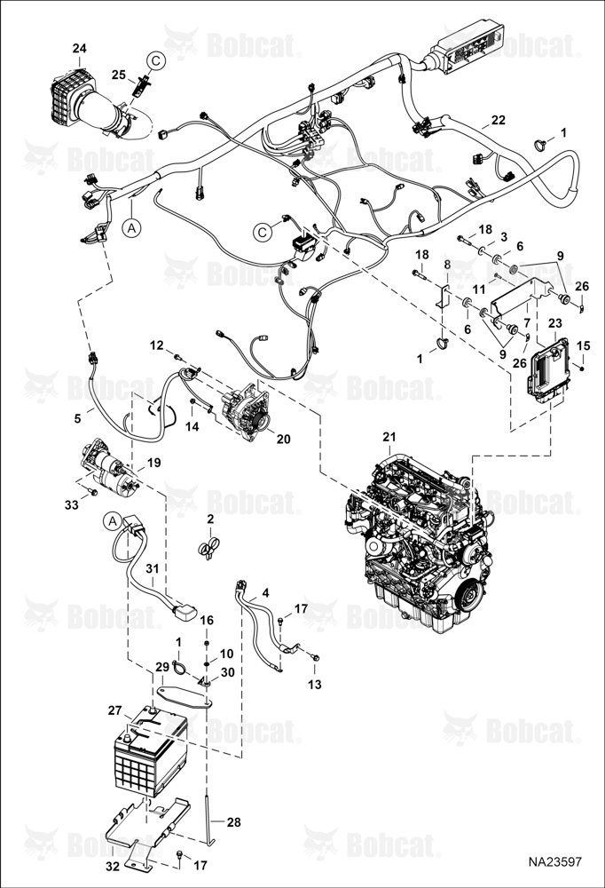 Engine Electrical Circuitry (Frame Harness, Battery, ALT & Starter)