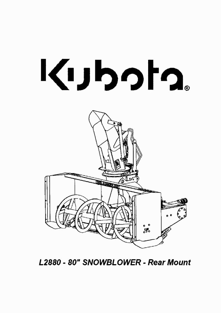 L2880 - 80" SNOWBLOWER - REAR MOUNT