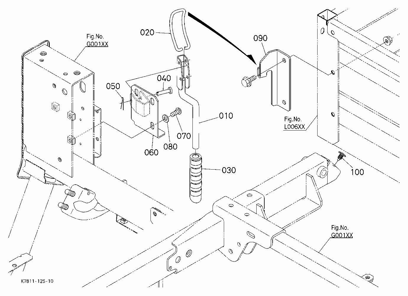 BOX GATE LOCK (RIGHT) [EXCEPT BED LINER]