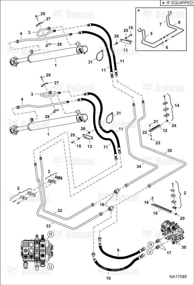 Hydraulic Circuitry (Loader) (Tilt) B55Z11001 - B55ZXXXXX